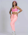 Calça Legging Slim duo Coral com Rosa Malibu - Maré Maria moda fitness