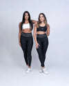 Calça Legging fitness Corrida Preta compressão e Vivo Off S/empina bumbum - Maré Maria moda fitness