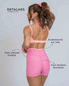 Short Fitness Line Rosa Malibu com Coral - Maré Maria moda fitness