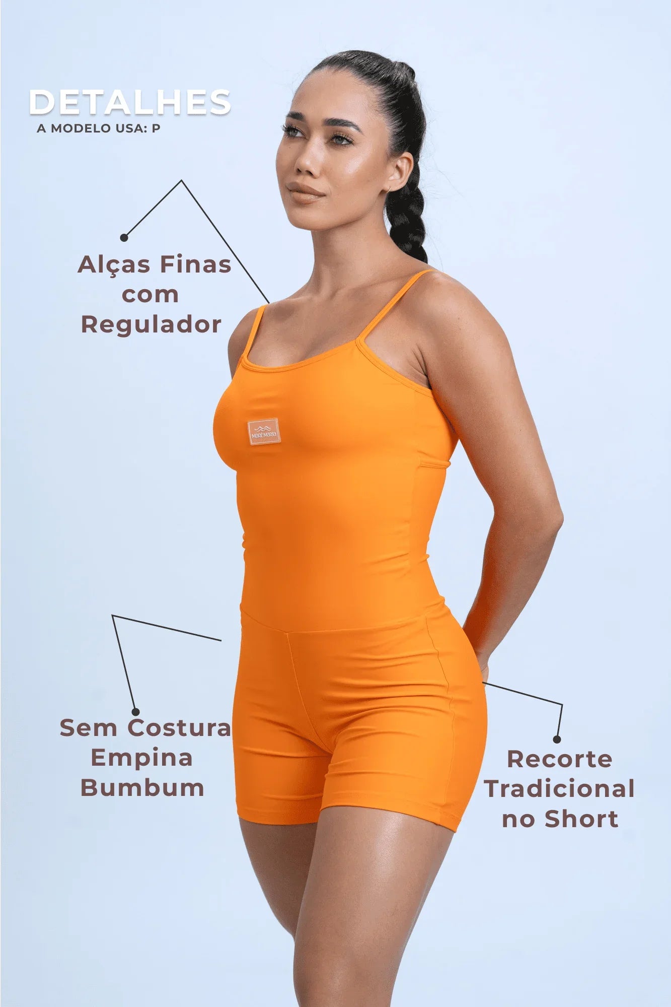 Macaquinho Fitness Mood Tangerina - Maré Maria moda fitness