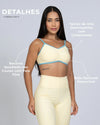 Top Fitness Fresh Duo Amarelo Brisa com Azul céu - Maré Maria moda fitness