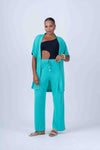 Calça pantalona beach Verde Piscina - Maré Maria moda fitness