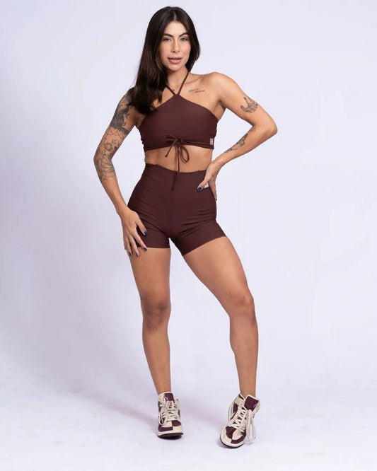 Top Fitness Niara Chocolate Dark - Maré Maria moda fitness