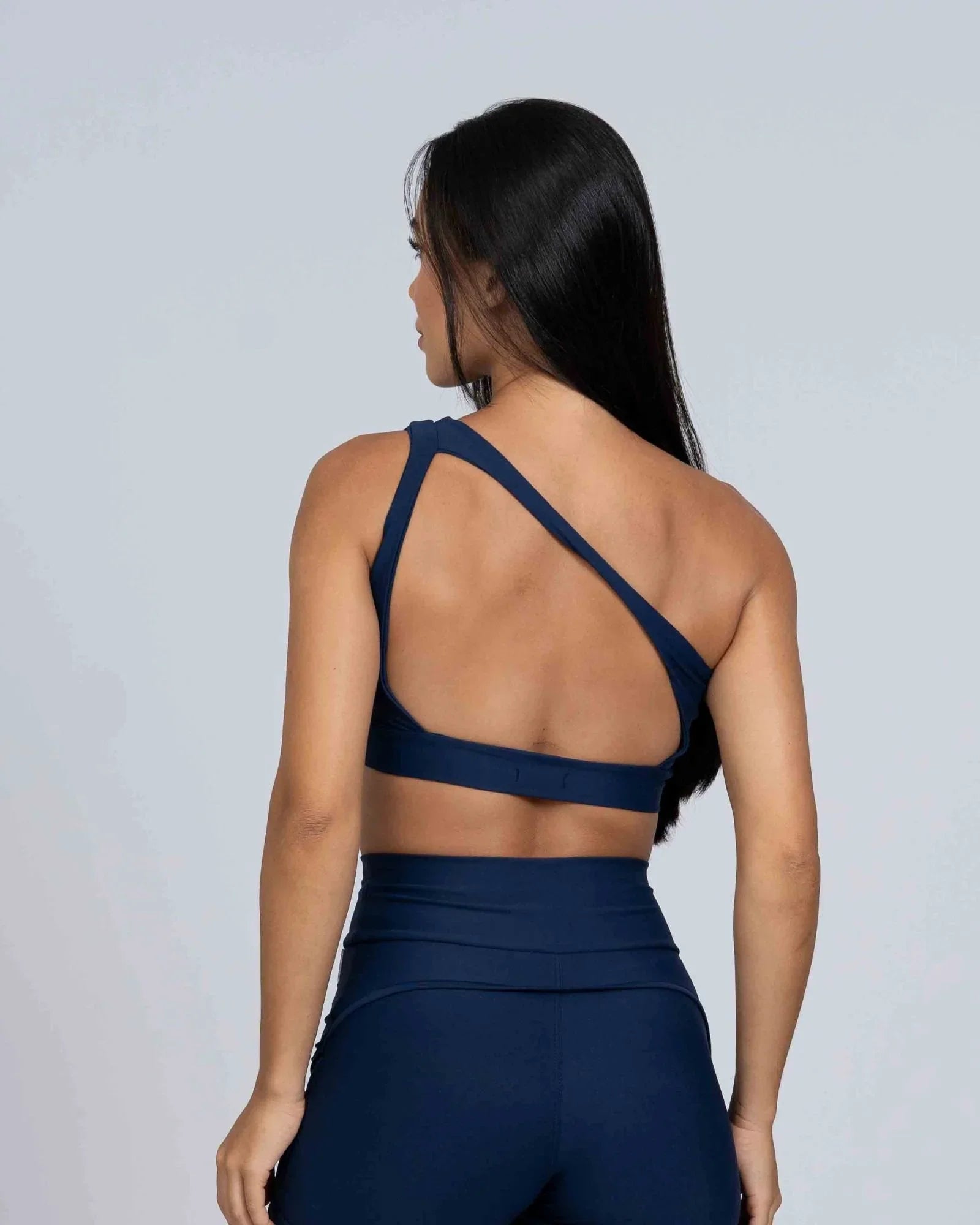 Top Fitness Avenue Azul Marinho assimétrico - Maré Maria moda fitness