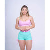 Top fitness Ternura Rosa Quartzo com alça Verde menta - Maré Maria moda fitness