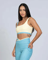 Top Life Duo Amarelo Brisa com Azul céu - Maré Maria moda fitness