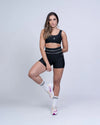 Short fitness Corrida Preto compressão e Vivo Off - Maré Maria moda fitness