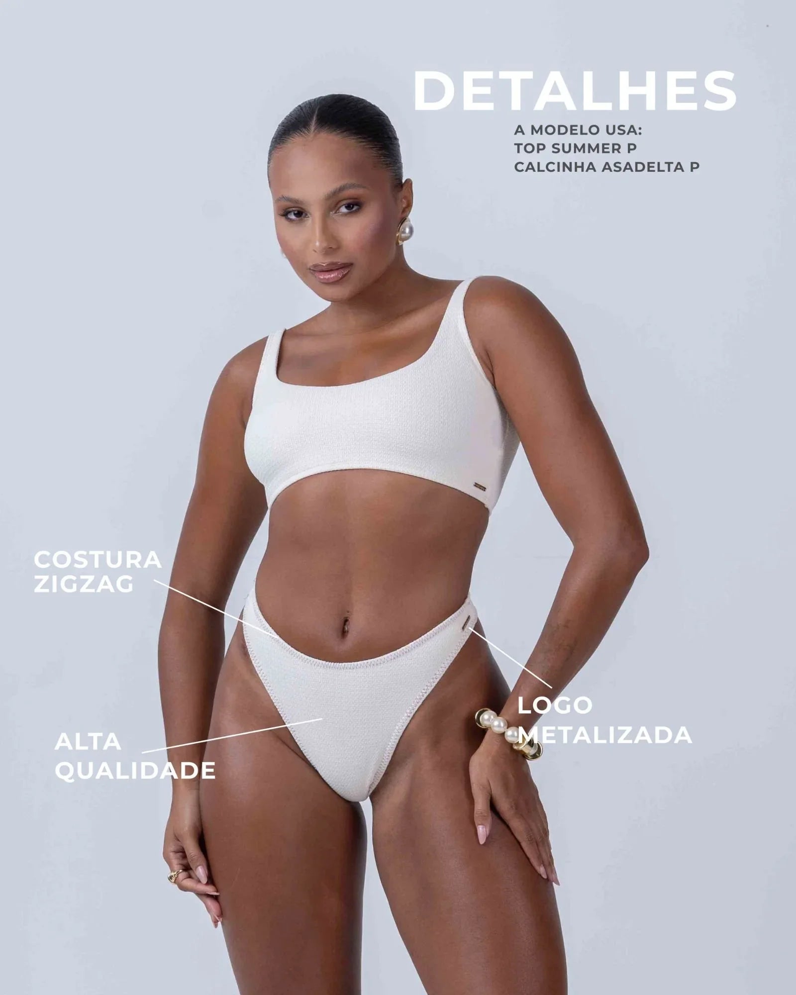 Calcinha Asa Delta Off White - Maré Maria moda fitness