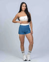 Short Smile Duo Azul Sereia com Off White S/empina - Maré Maria moda fitness