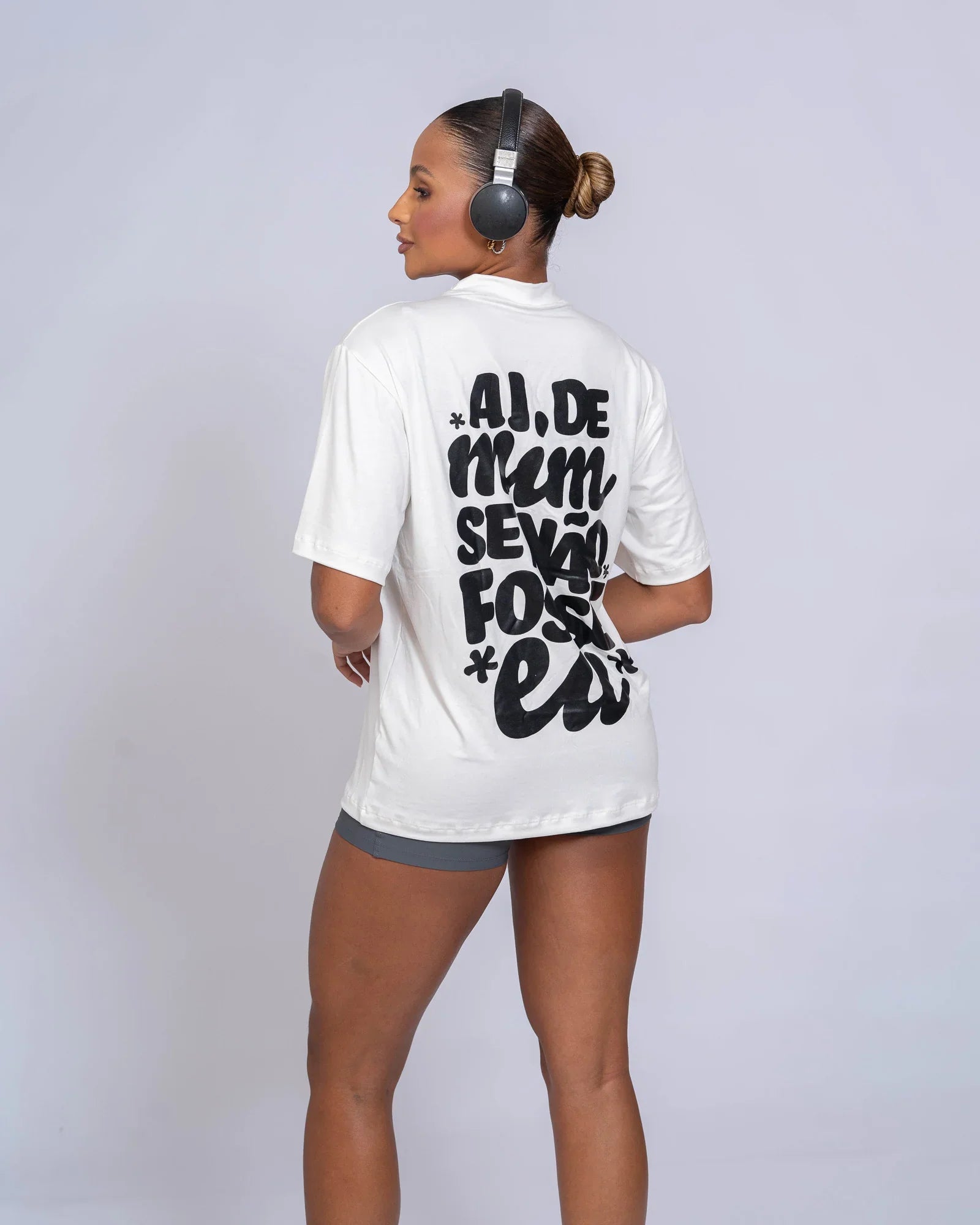 Blusão Oversized "Ai de mim se não fosse eu" com gola - Maré Maria moda fitness