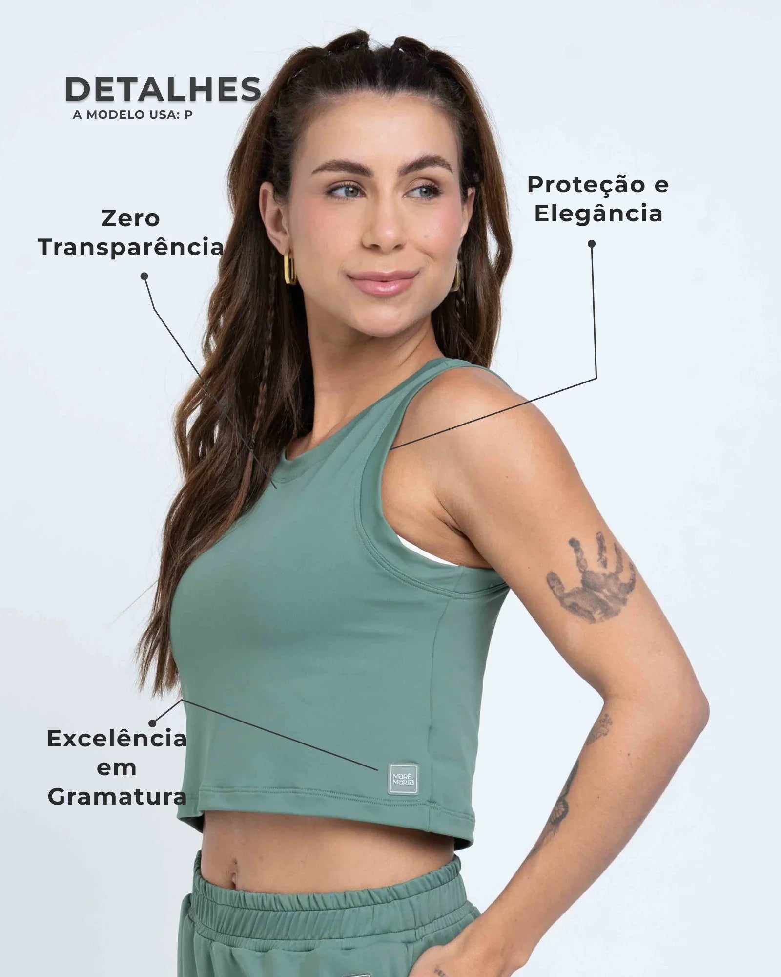 Regata Cropped Moletinho - Maré Maria moda fitness