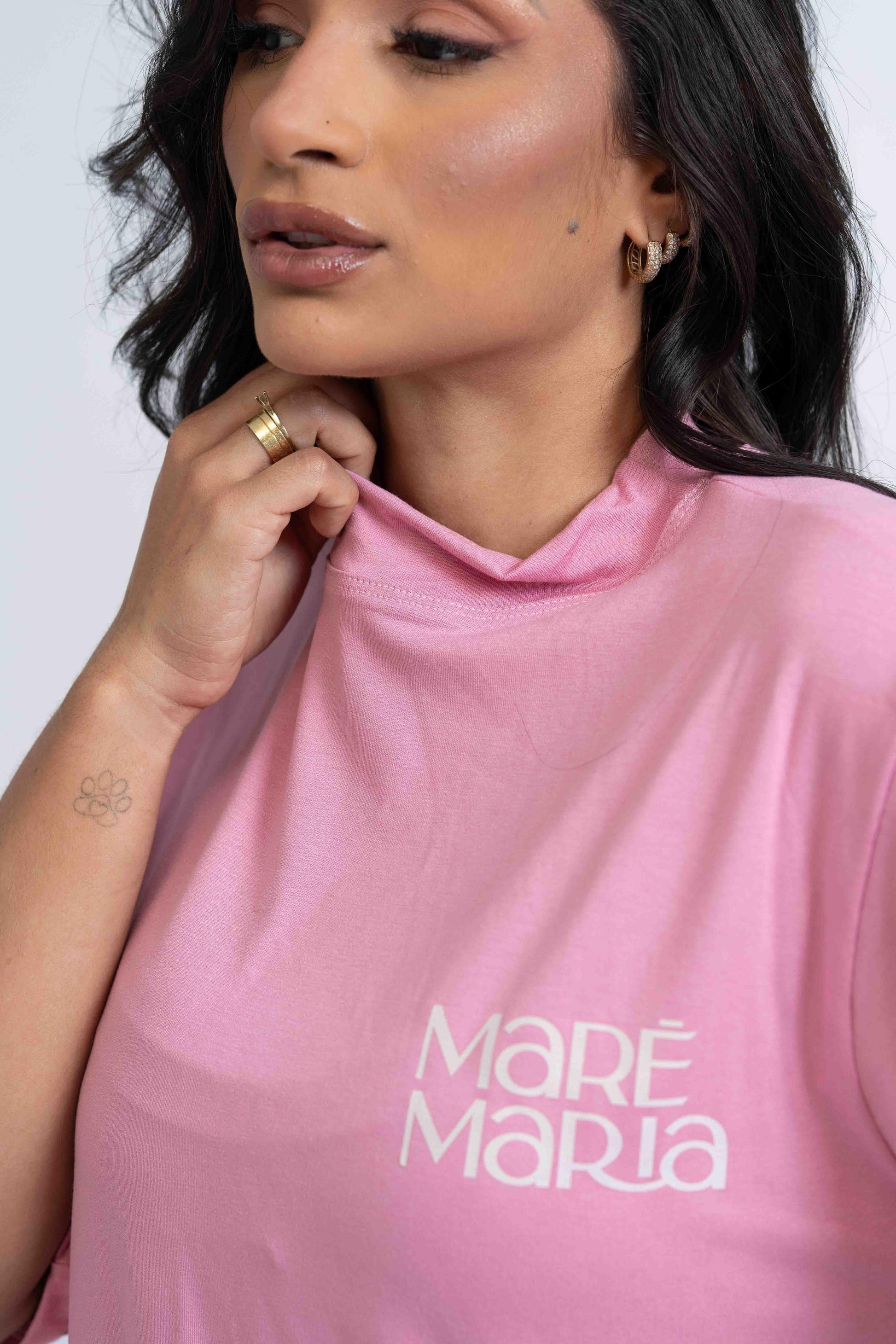 Blusão Oversized "Ai de mim se não fosse eu" com gola - Maré Maria moda fitness