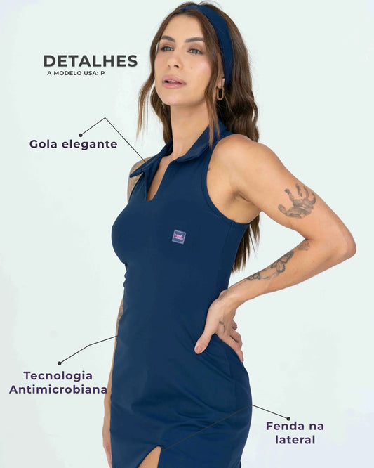 Vestido Fitness Match Point Azul Marinho - Maré Maria moda fitness