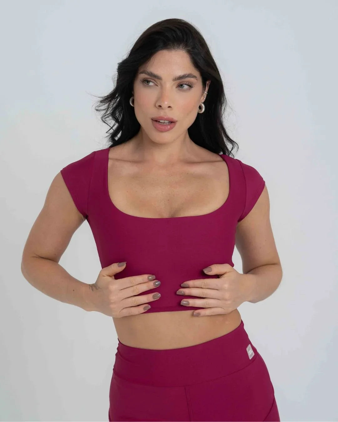 Top Fitness Ana manguinha Rouge - Maré Maria moda fitness