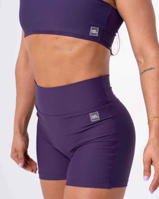 Short Fitness Confort sem costura frontal Violeta compressão S/ empina - Maré Maria moda fitness