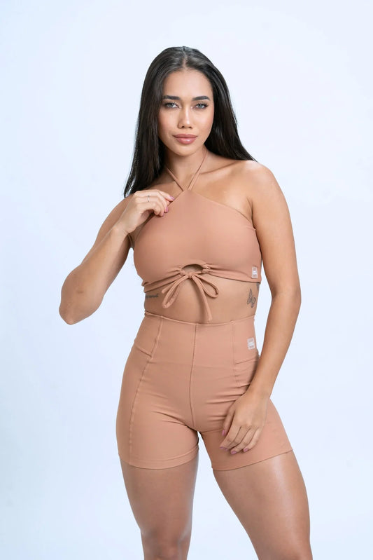 Top Fitness Niara Mocha Mousse - Maré Maria moda fitness