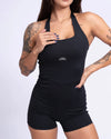Macaquinho Fitness Native Preto Frente Única com compressão - Maré Maria moda fitness