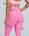 Calça Legging Slim duo Rosa Malibu com Coral - Maré Maria moda fitness
