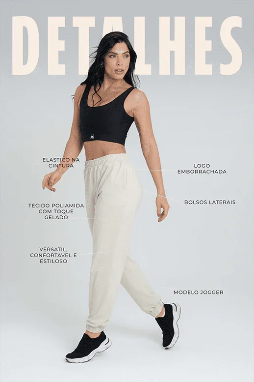 Calça Street Moletinho Jogger Luna - Maré Maria moda fitness