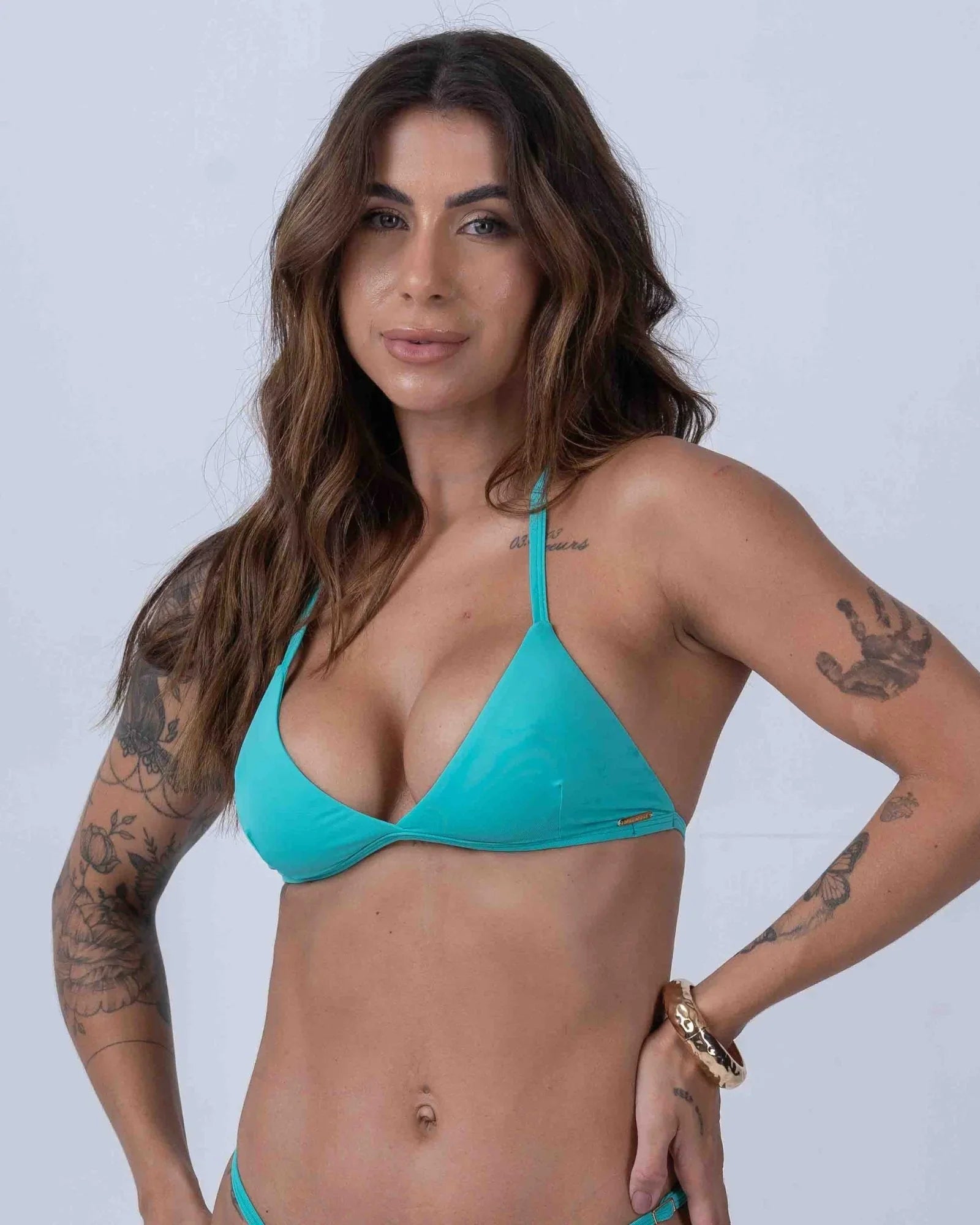 Top Cortininha Fixo Verde Piscina - Maré Maria moda fitness
