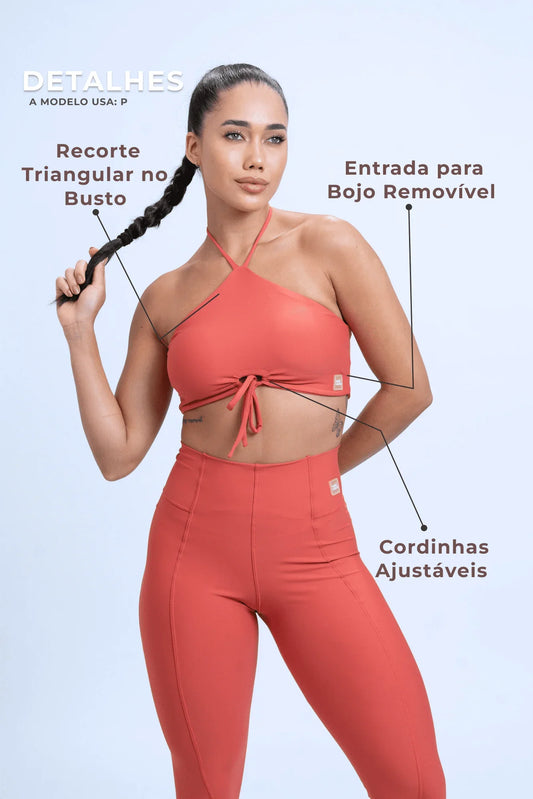 Top Fitness Niara Páprica - Maré Maria moda fitness