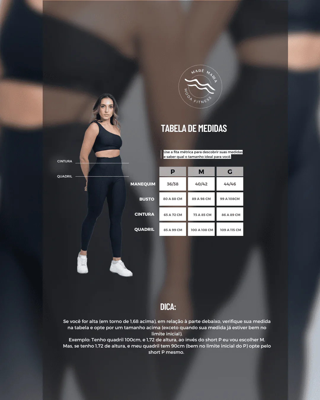 Calça Legging fitness Classic Azul Marinho compressão - Maré Maria moda fitness