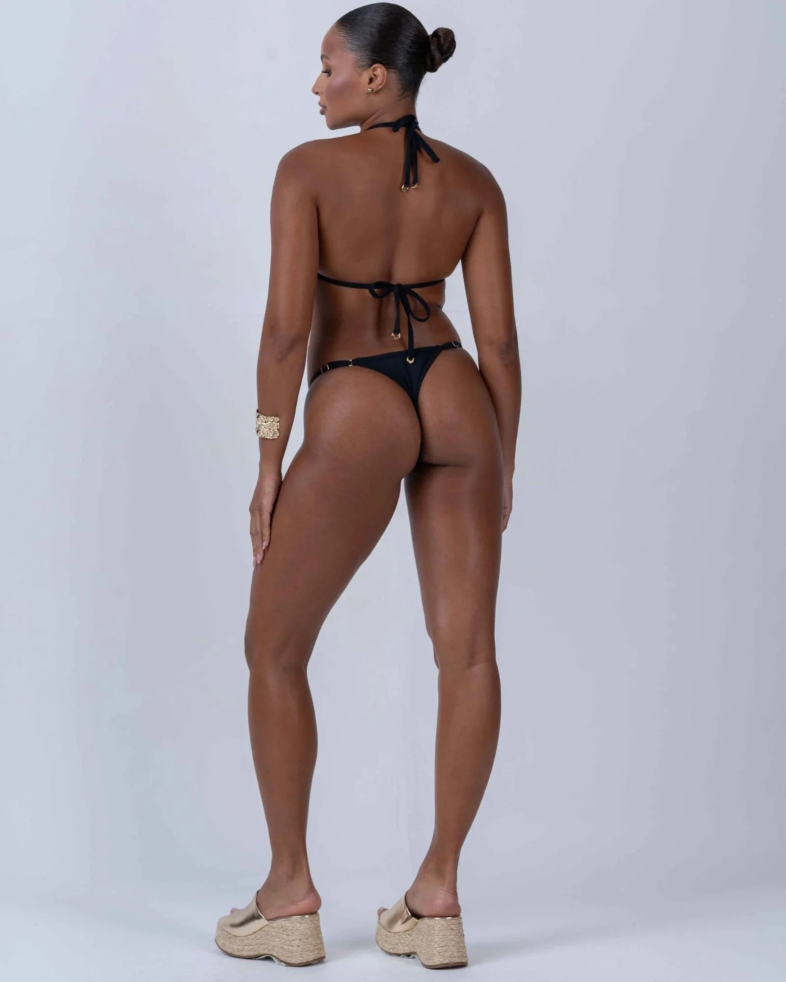 Calcinha Cortininha Fixa com regulador Preto - Maré Maria moda fitness