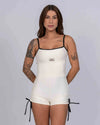 Macaquinho New Pérola Duo Off White com Super Black empina - Maré Maria moda fitness