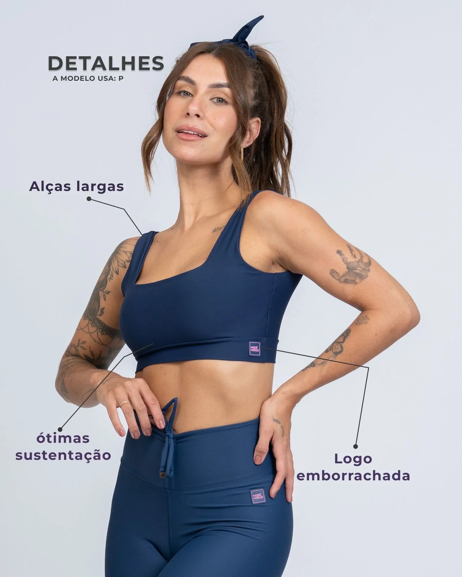 Top Fitness Open Azul Marinho - Maré Maria moda fitness