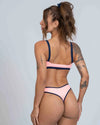 Calcinha Asa Delta Duo Coral com Azul Marinho - Maré Maria moda fitness