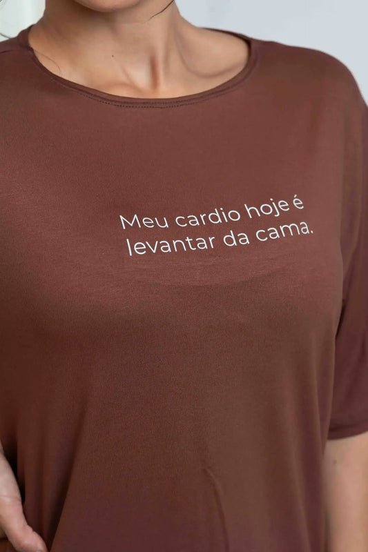 Blusão Oversized Meu cardio hoje é levantar da cama - Maré Maria moda fitness