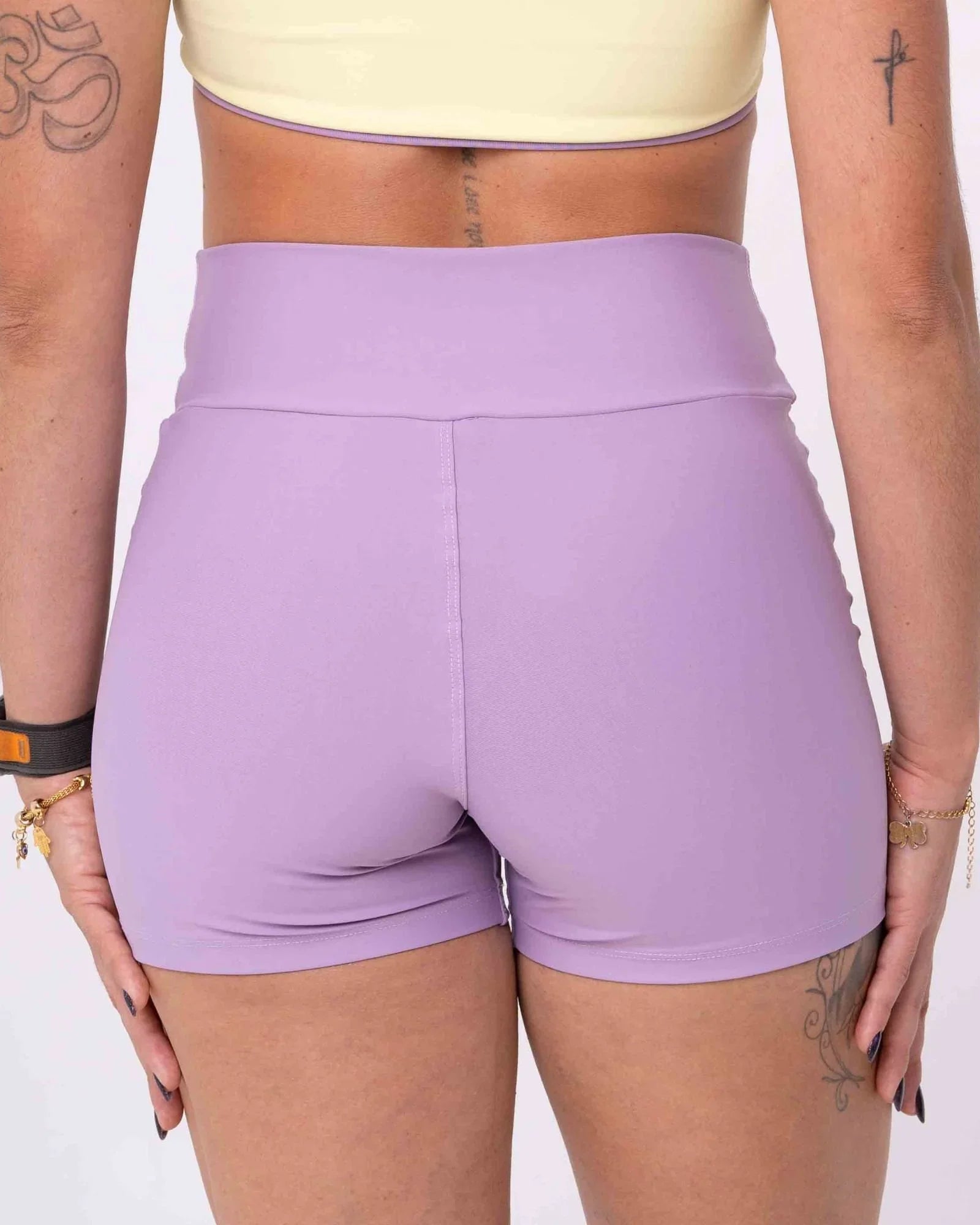 Short Fitness Confort sem costura frontal Lavanda compressão S/ empina - Maré Maria moda fitness