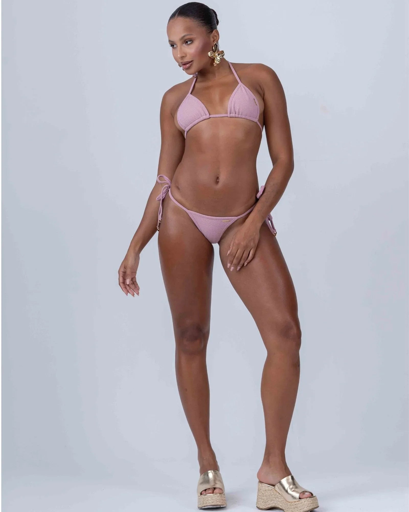 Calcinha Cortininha de Lacinho Rosa Glam - Maré Maria moda fitness