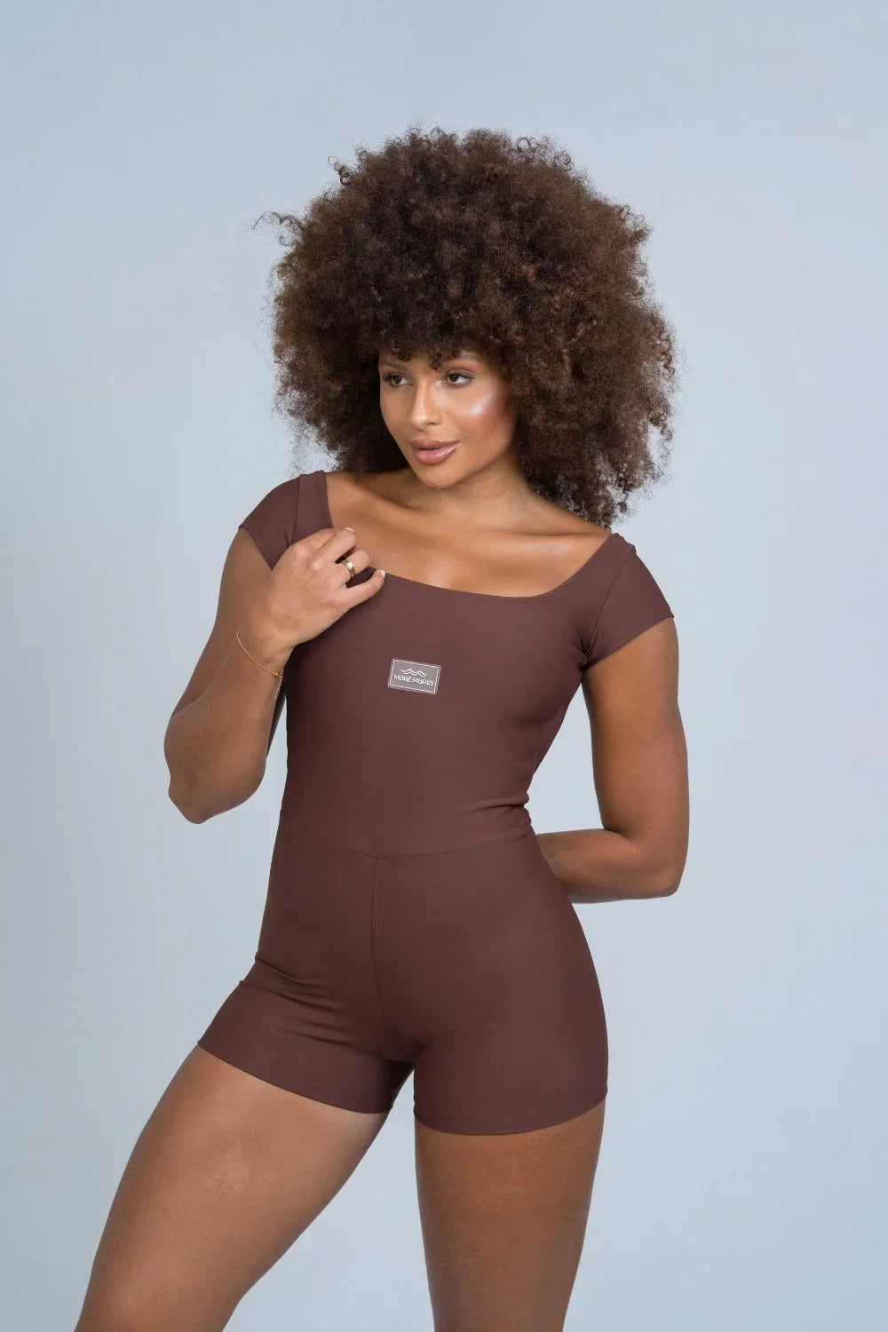 Macaquinho Fitness Wave Chocolate Dark compressão - Maré Maria moda fitness