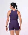 Short Fitness Classic Violeta compressão S/ empina bumbum - Maré Maria moda fitness