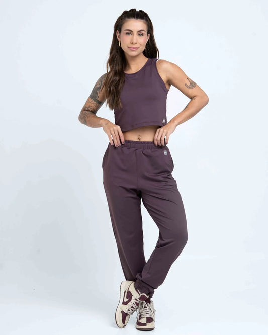 Calça Street Moletinho Jogger Marrom Ébano - Maré Maria moda fitness