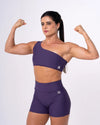 Short Fitness Confort sem costura frontal Violeta compressão S/ empina - Maré Maria moda fitness