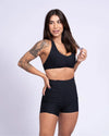 Short fitness Classic Preto com compressão e sem empina bumbum - Maré Maria moda fitness