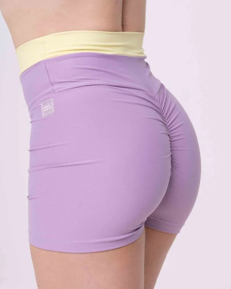 Short Fitness Duo Lavanda com Chá Verde empina bumbum - Maré Maria moda fitness