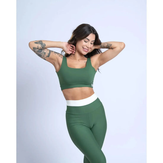 Top Fitness Open Verde Militar - Maré Maria moda fitness