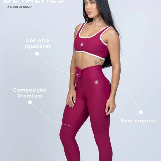Calça Legging Slim Rouge S/empina bumbum - Maré Maria moda fitness