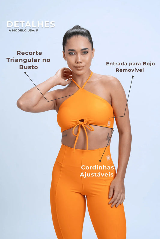 Top Fitness Niara Tangerina - Maré Maria moda fitness
