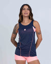 Regata Fitness Ella Azul Marinho com Coral - Maré Maria moda fitness