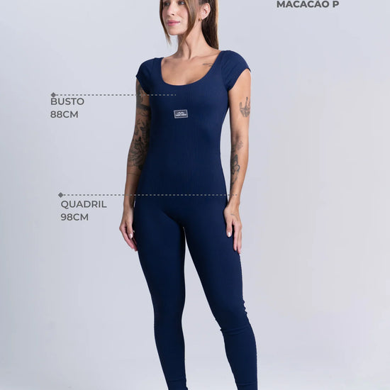 Macacão Wave Canelado sem costura frontal - Maré Maria moda fitness