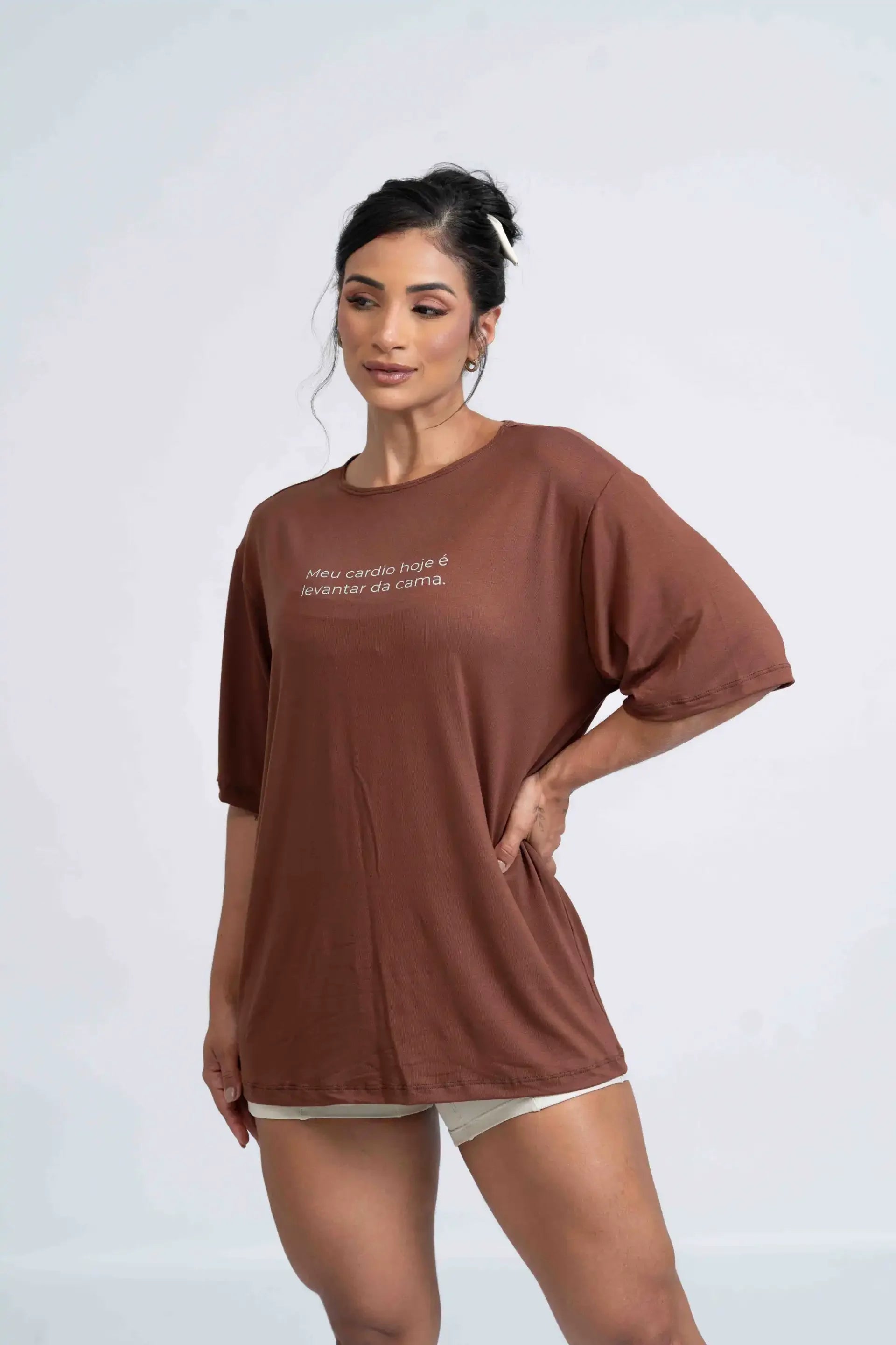 Blusão Oversized Meu cardio hoje é levantar da cama - Maré Maria moda fitness