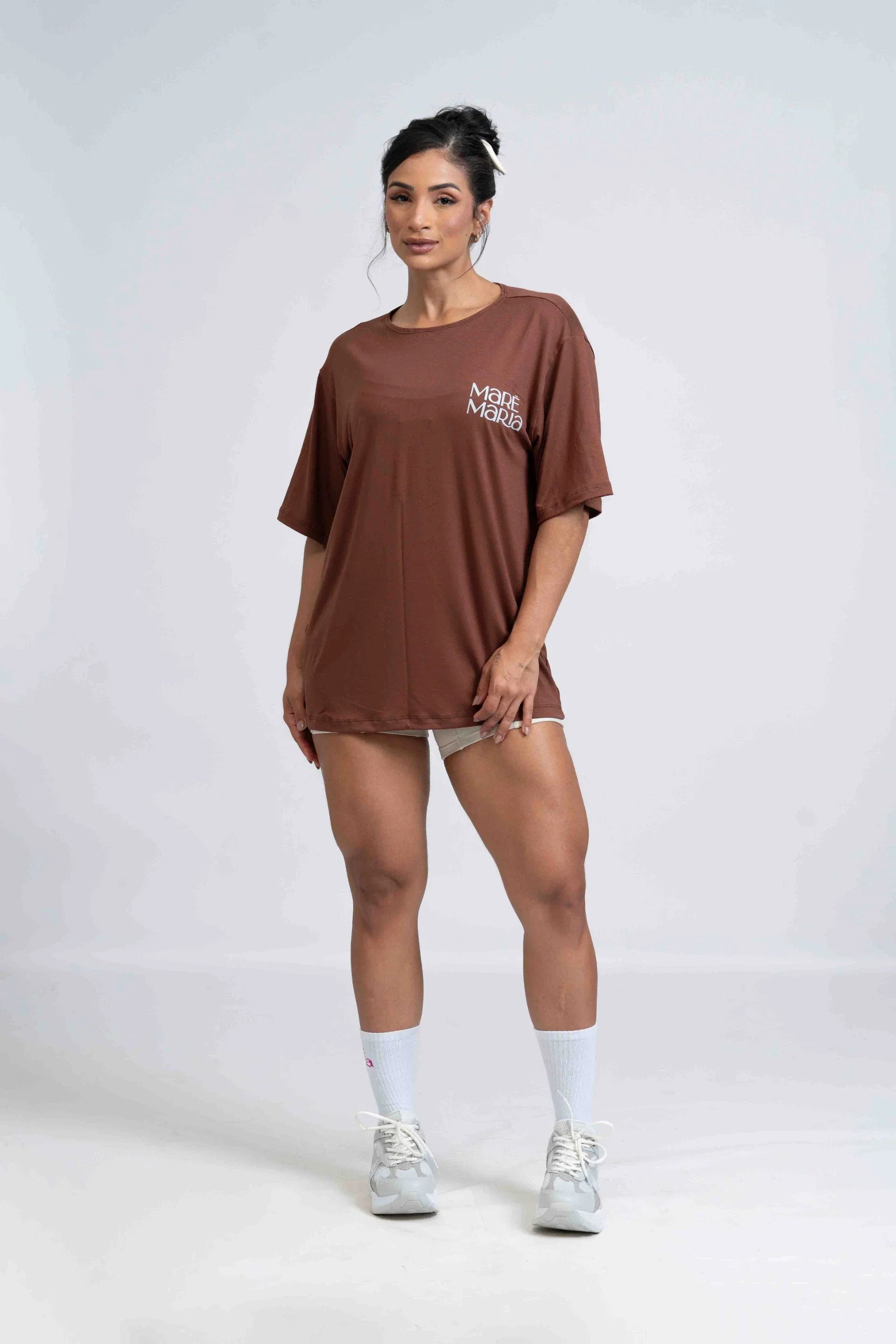 Blusão Oversized Coffee - Maré Maria moda fitness