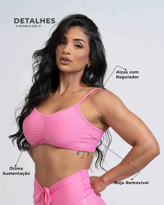 Top Fitness Fresh Rosa Malibu - Maré Maria moda fitness
