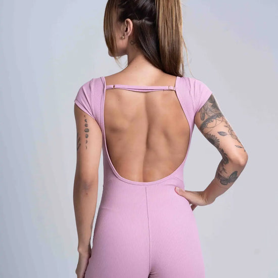 Macacão Wave Canelado sem costura frontal - Maré Maria moda fitness