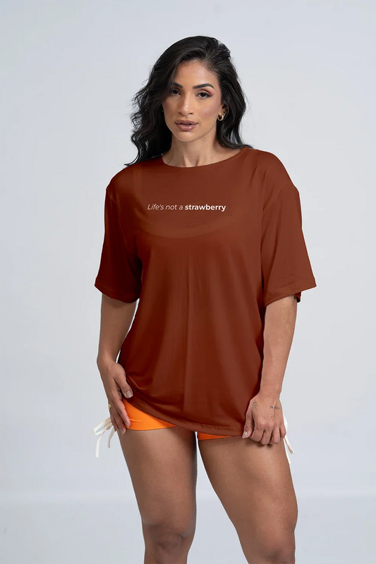 Blusão Fitness Oversized Life´s not a strawberry - Maré Maria moda fitness