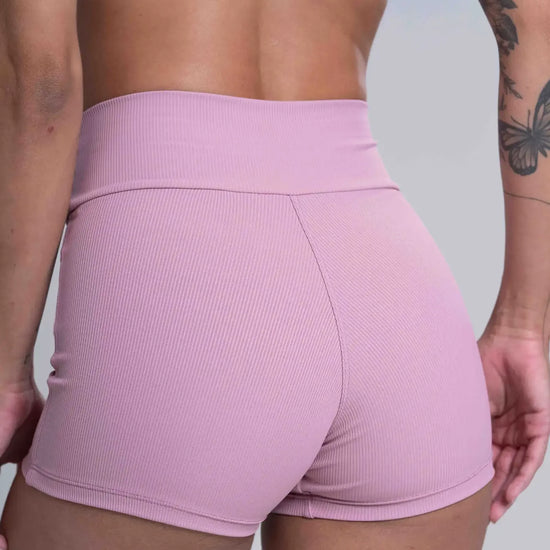 Short Fitness Confort Canelado sem costura frontal - Maré Maria moda fitness